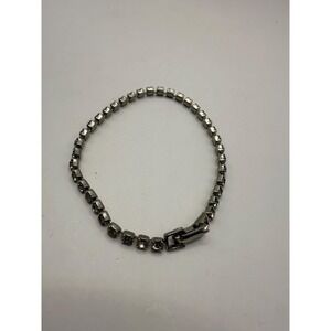 Silver Tone Clear Rhinestone Tennis Bracelet – Classic Single Row Sparkle